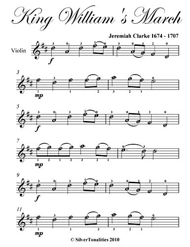 King William's March Easy Violin Sheet Music (English Edition)