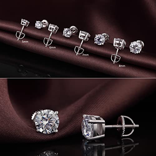 Diamond Studs Cubic Studs Screw Back Cubic Zirconia Earrings Cz Earrings Sterling Silver Cubic Zirconia Studs Cz Stud Earrings Sterling Silver Diamond Earrings Women Fake Diamond Silver Earrings #TOP2
