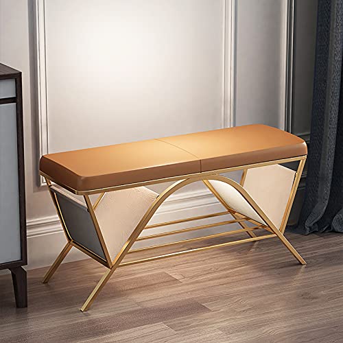 Banc à chaussures luxueux en similicuir créatif de haute qualité