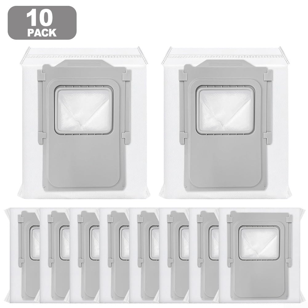 Lot de 10 sacs à poussière pour station de base ROMO - Sacs de rechange à vidange automatique - 3,5 l - Filtre fondu soufflé et non tissé
