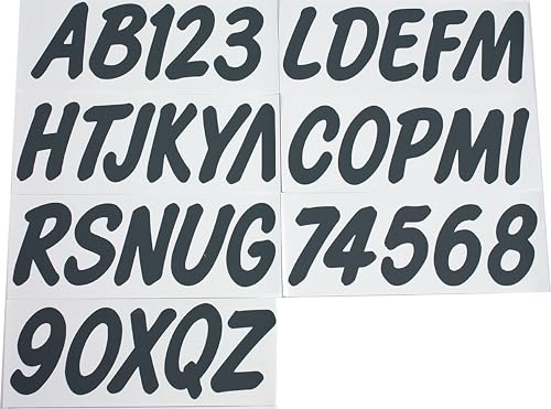 Marquage réglementaire coque kit numéro immatriculation bateau PWC gris 7.6cm