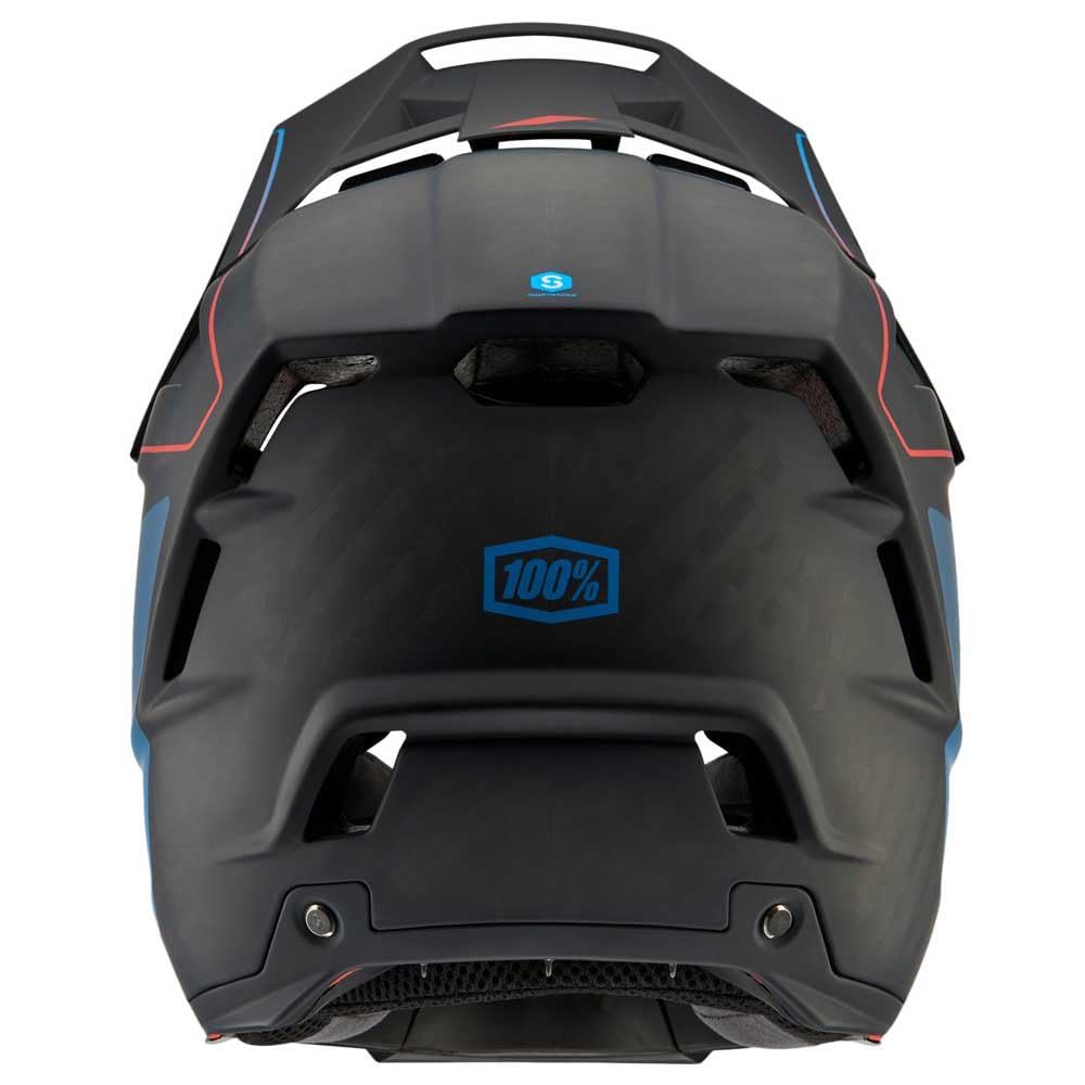 1 - 100% Fullface Helm Aircraft 2, Stahlblau Neonrot, XL, 80002-000, Ciclismo Unisex-Adulto, Colour, Size -