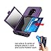S9 Plus CASE with Card and Makeup Mirrors Dual Layer Rugged Full-Body Back Drop Protection Cover Samsung Galaxy S9 Plus Case 2018 6.2 Inch Case (Purple+black)