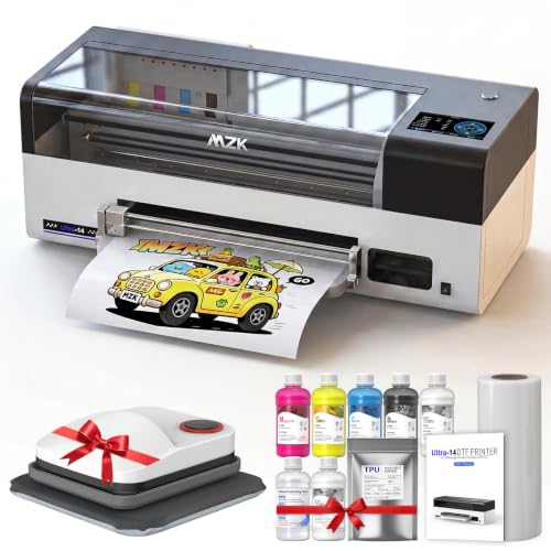 Image of MZK 14'' F1080 A3 Plus DTF Printer with Oven&Laptop,One-Click Printhead Moisturizing+24 /7 Auto-Cleaning+White Circulation+Ink Anti-Clog Design,5 inch Smartscreen,2X Speed vs L1800,2-Year Ink Included