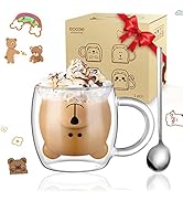 Ecooe 130 Ml Rose Mignon Chat Verres à Café à Double Paroi