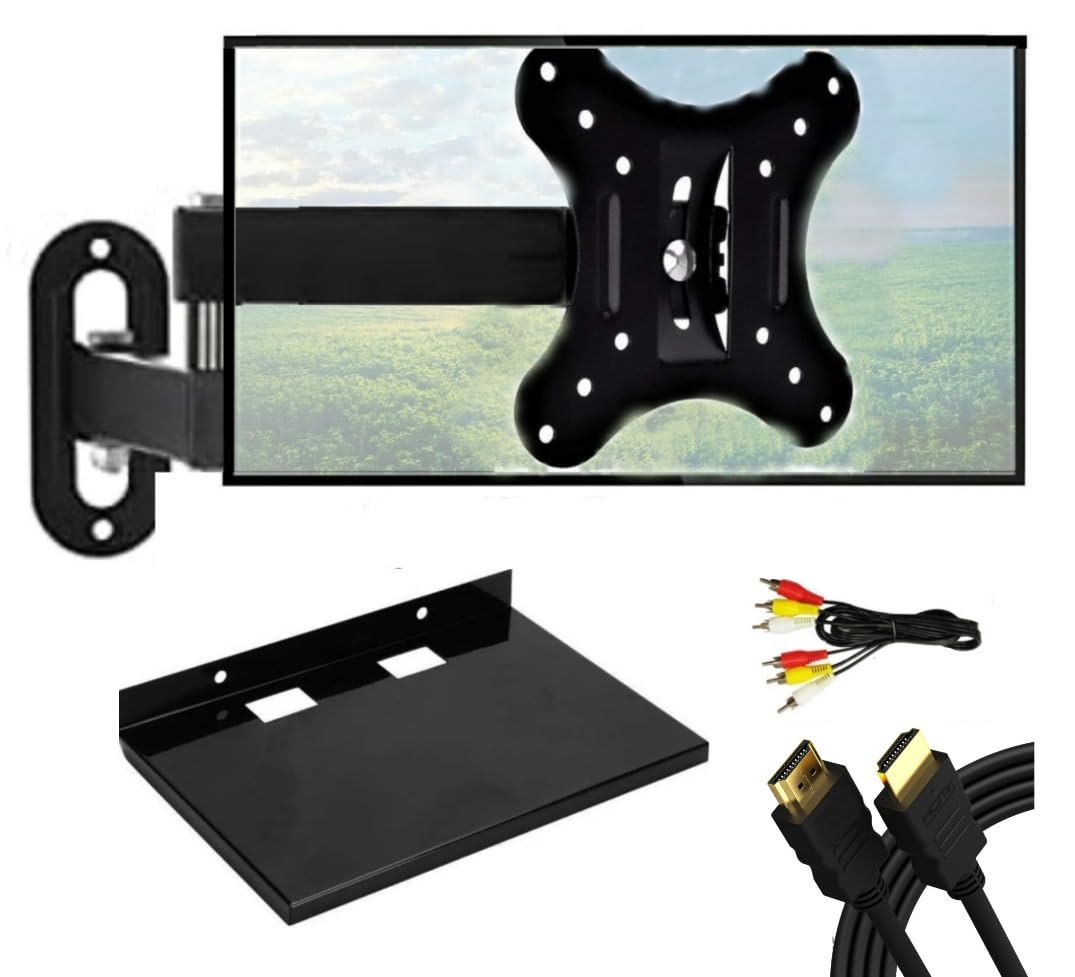 Ethex Tv Universal LED/LCD/Monitor/Plasma/QLED Swivel Type moveable Wall Mount tv Stand with Audio Video Cable,hdmi Cable, and Set top Box Stand for All Brand (12" to 32" inches) (B0CXTHN616) Amazon Price History, Amazon Price Tracker