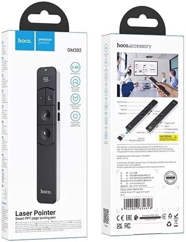 GM202 Laser Pointer - Slide Control & Red PointerPresentation Clicker, PowerPoint Clicker for Presentation Remote, Rechargeable Wireless Presenter Pointer, Slide Advancer for PC/Laptop/e-Book