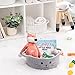 HiChen Small Woven Rope Storage Basket, Cute Cat Toy Basket for Living Room, Baby Baskets for Nursery, Gift Baskets Empty for Baby Shower, Grey, 9.8 x 4 inches