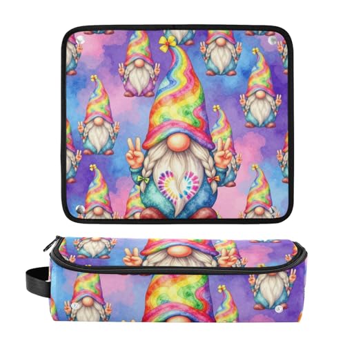 Organizador 2 en 1 para herramientas de cabello con estera resistente al calor, impermeable y portátil, bolsa de viaje abierta para planchas, alisadoras, rizadores, funda divertida para mujer miniatura 3