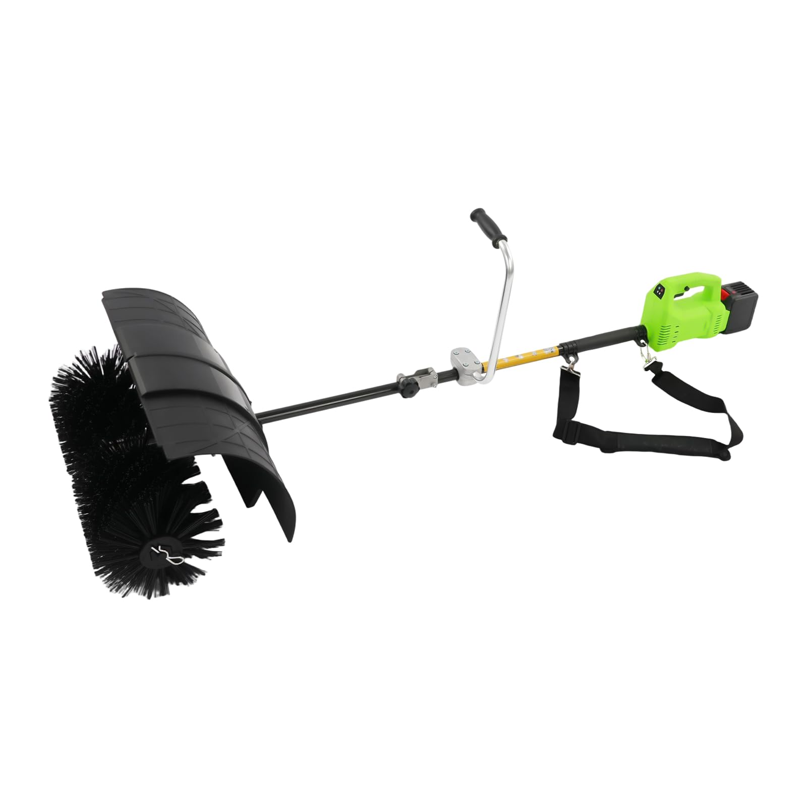 Spazzolino elettrico 2 in 1 con soffiatore, spazzole, batteria al litio e tracolla, spazzaneve portatile per cortile/viali/giardino/rimozione della neve
