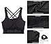 icyzone Women Workout Yoga Spaghetti Strap Racerback Tank Top with Built in Bra(M, Black)