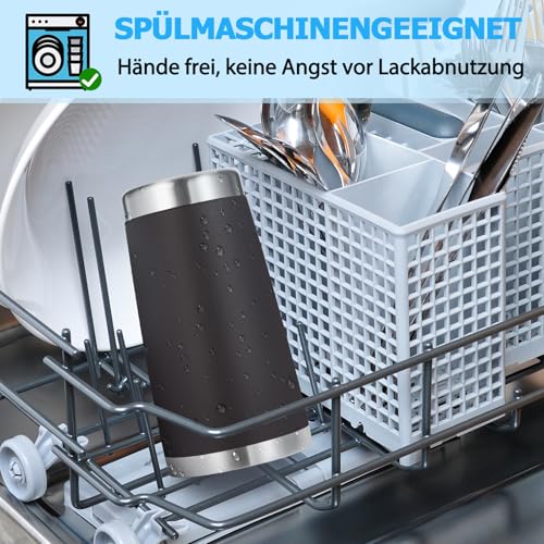 Volhoply 600ml（20oz） Thermobecher mit Deckel und Strohhalm,Doppelwandiger isolierter Reise-Eiskaffeebecher Passend für Autobecherhalter… – Ansicht 6