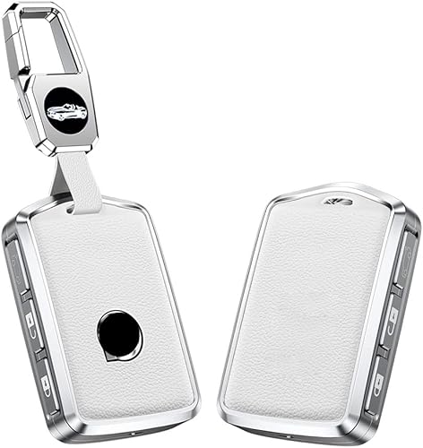 Funda protectora para llave de coche para Volvo XC40 XC60 XC90 T5, llavero de cuero para llaves de metal
