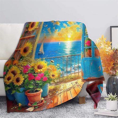 Couverture 3D paysage côtier en microfibre 180x200 cm - 7