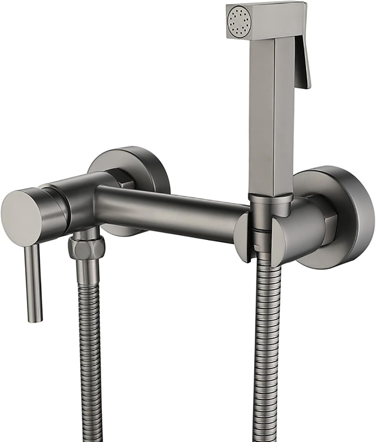Gray Handheld Bidet Sprayer for Toilet, Brass Cloth Diaper Sprayer Kit Wall Mounted Bidet Sprayer Set Single Handle Toilet Bidet Sprayer Kit with 150cm Shower Hose,Type c