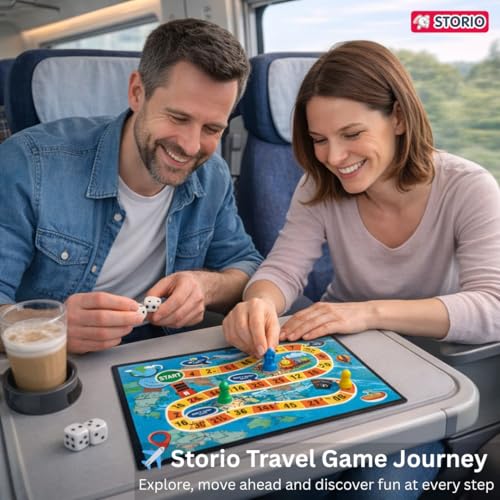 Image of Storio 4-in-1 Classic Board Games for Kids 5+ Years | Snakes & Ladders, Ludo, Drive Your Car & Money Game | Family Board Game Set with Dice & Pawns | Educational Strategy Game for Boys & Girls