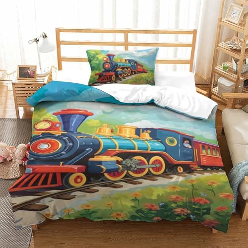 Ensemble de literie train à vapeur 3 pièces en microfibre super douce premium