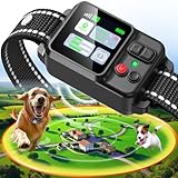 PRTRFLC GPS Wireless Dog Collar Fence System,Invisible Electric Fence for Dogs,Adjustable Range 49-6561ft,3 Training Mode,Rechargeable,Waterproof,Pet Containment System for Outdoor Use (Deep Black)