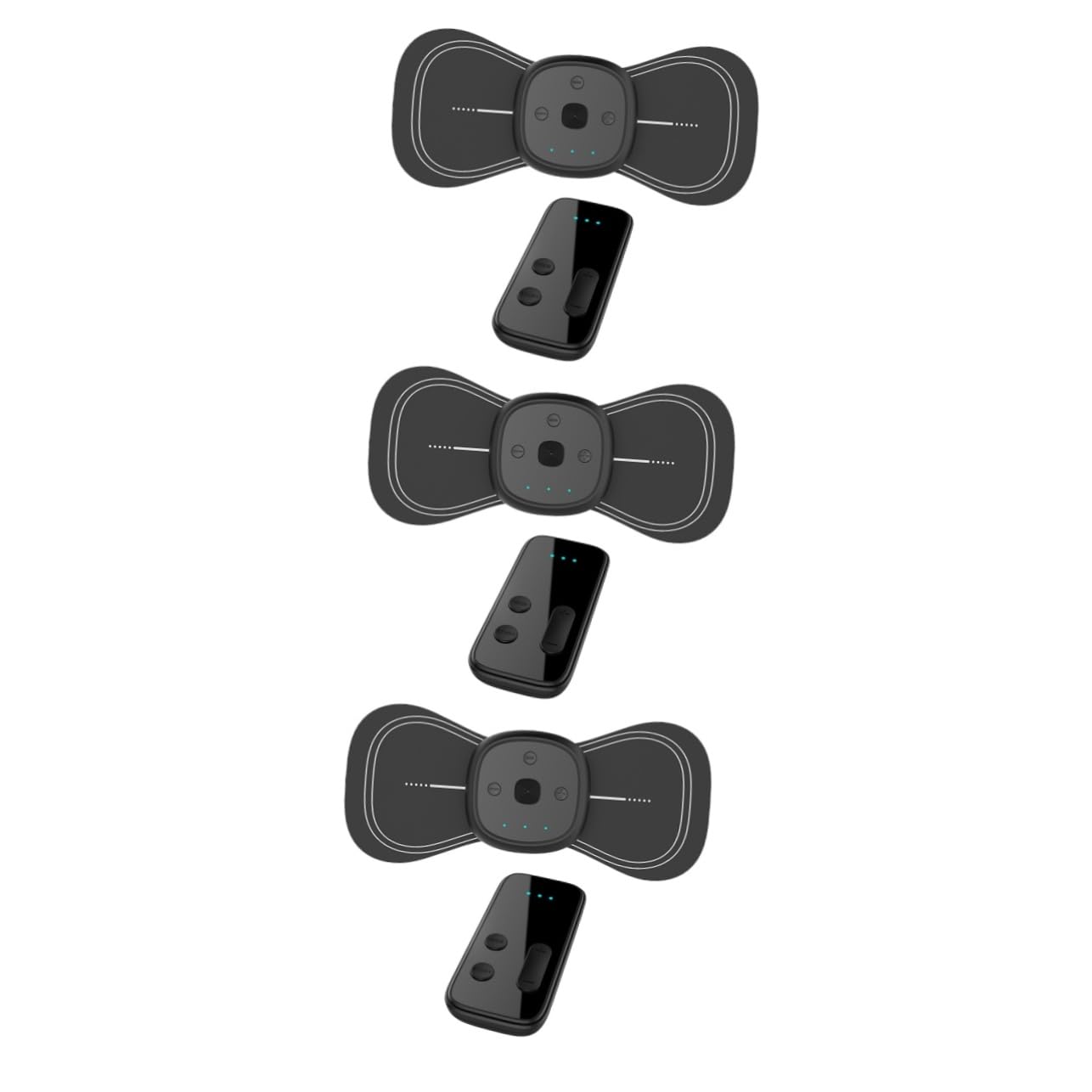 Healvian 3pièces Appareil De Massage Cervical Électrique Rechargeable Autocollant De Massage Intelligent Usb Pour Détente Musculaire Et Fatigue Noir
