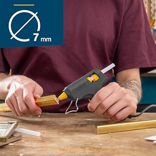 Rapid Pistola per Colla a Caldo Hobby con 30 Stick di Colla Trasparenti da 7 mm per il Fai da Te, Decorazioni e Riparazioni, Flusso di Colla da 100 g/h, Tempo di Riscaldamento di 10 Minuti