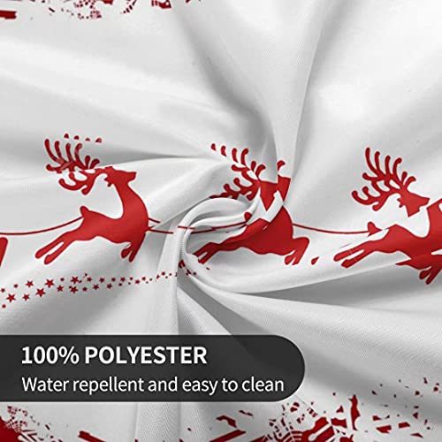 Christmas Tablecloth Round Reindeer Snowflake Cover Mat Washable Polyester Spill Proof Table Great For Buffet Table Parties Holiday Dinner Restaurant Decoration 60 Inch #TOP6