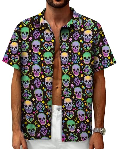 Image of Hawaiian Shirt for Men Tropical Shirts Summer Beach Button Down Short Sleeve Luau Aloha Floral Cruise Vacation Outfit 2026
