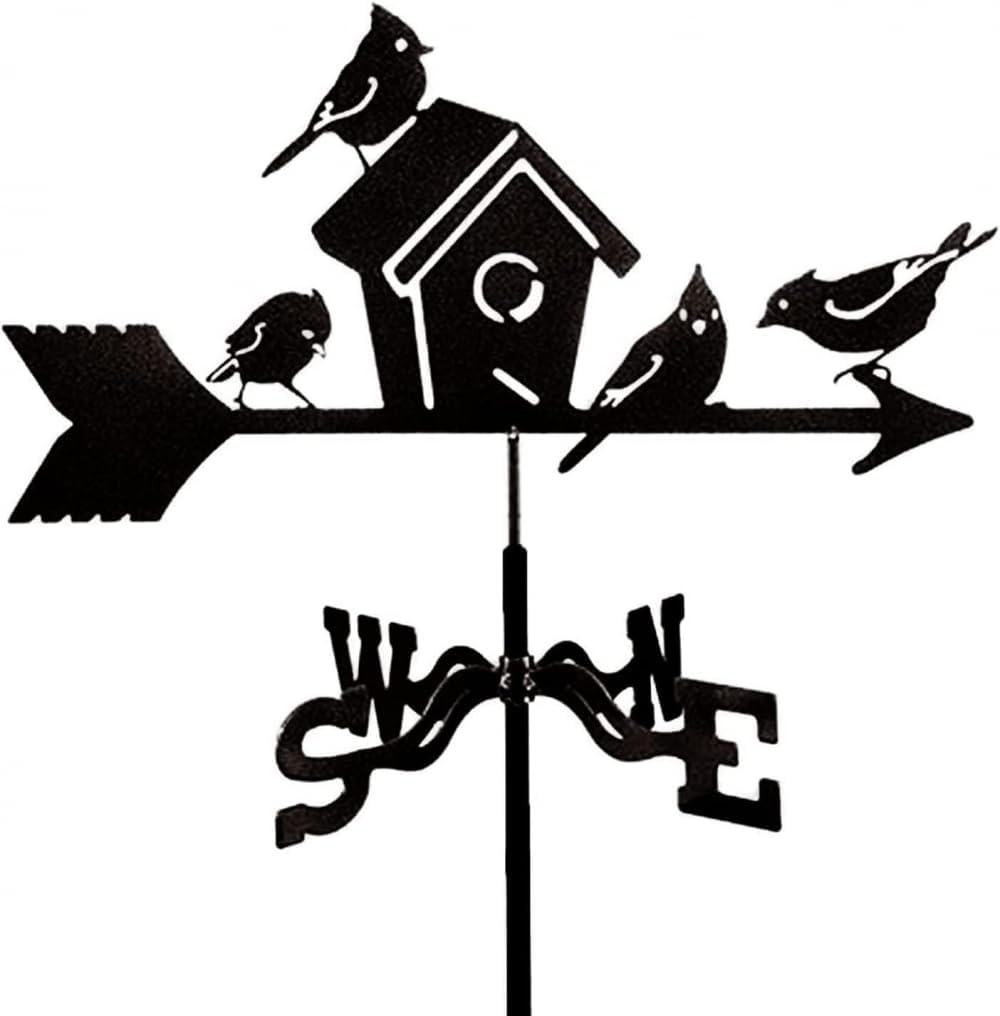Weather Vane,Cast Iron Weathervane Weathervane with Mounted Roof, Weathervane Wind Blown Flying Roof Garden Metal Decoions