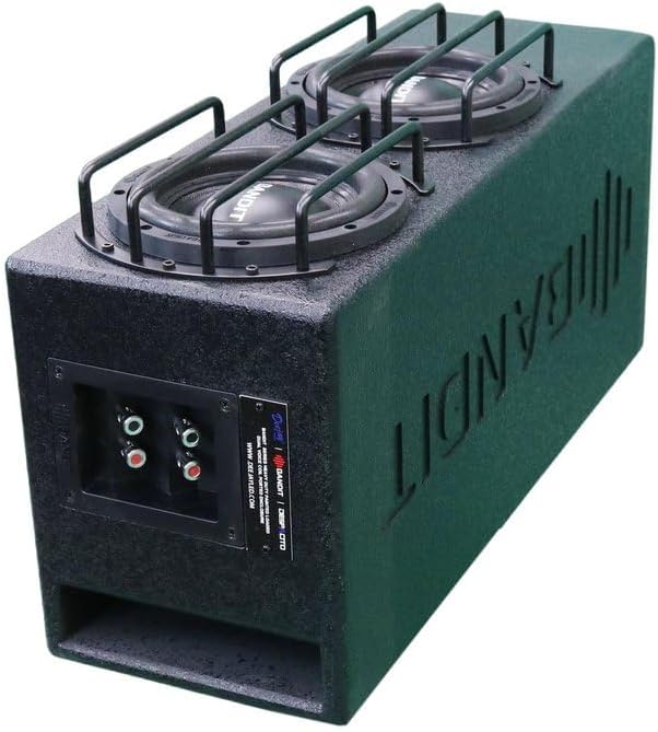 DEEJAY LED BANDIT2X6.5 Despacito Dual Two 6.5-inch Subwoofers in A Box Cabinet 800 Wrms 1600 Watts Peak with Grill Guard and Two Voice Coils 2 ohms Each