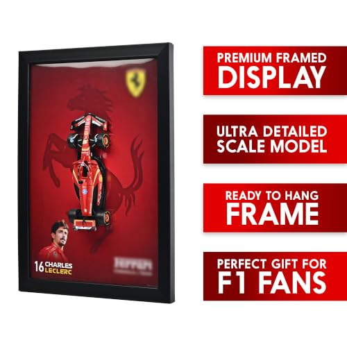 Image of CodersParadise 3D F1 Racing Wall Art Frame - SF24 Inspired Red Open Wheel Formula Race Car Model Display - Motorsport Decor for Bedroom Office Garage Man Cave - Racing Gift for Men, Car Enthusiasts & Formula Fans Collectible