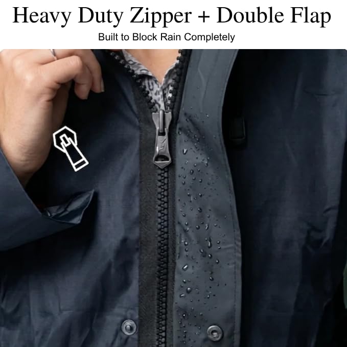 Image of GRECIILOOKS Women`s Raincoat | raincoat For women Waterproof with Hood | Rainsuit with Drawstring & heavy duty zippers | rain coat for womens with Transparent Visor