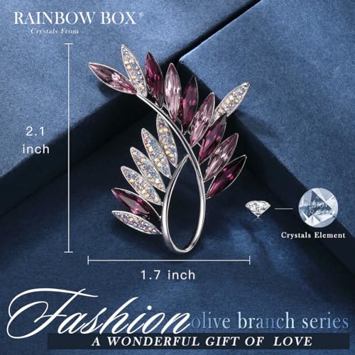 Image of Flower Brooch,Broches Jewelry with Austria Crystal Women's Brooches & Pins (rose red)