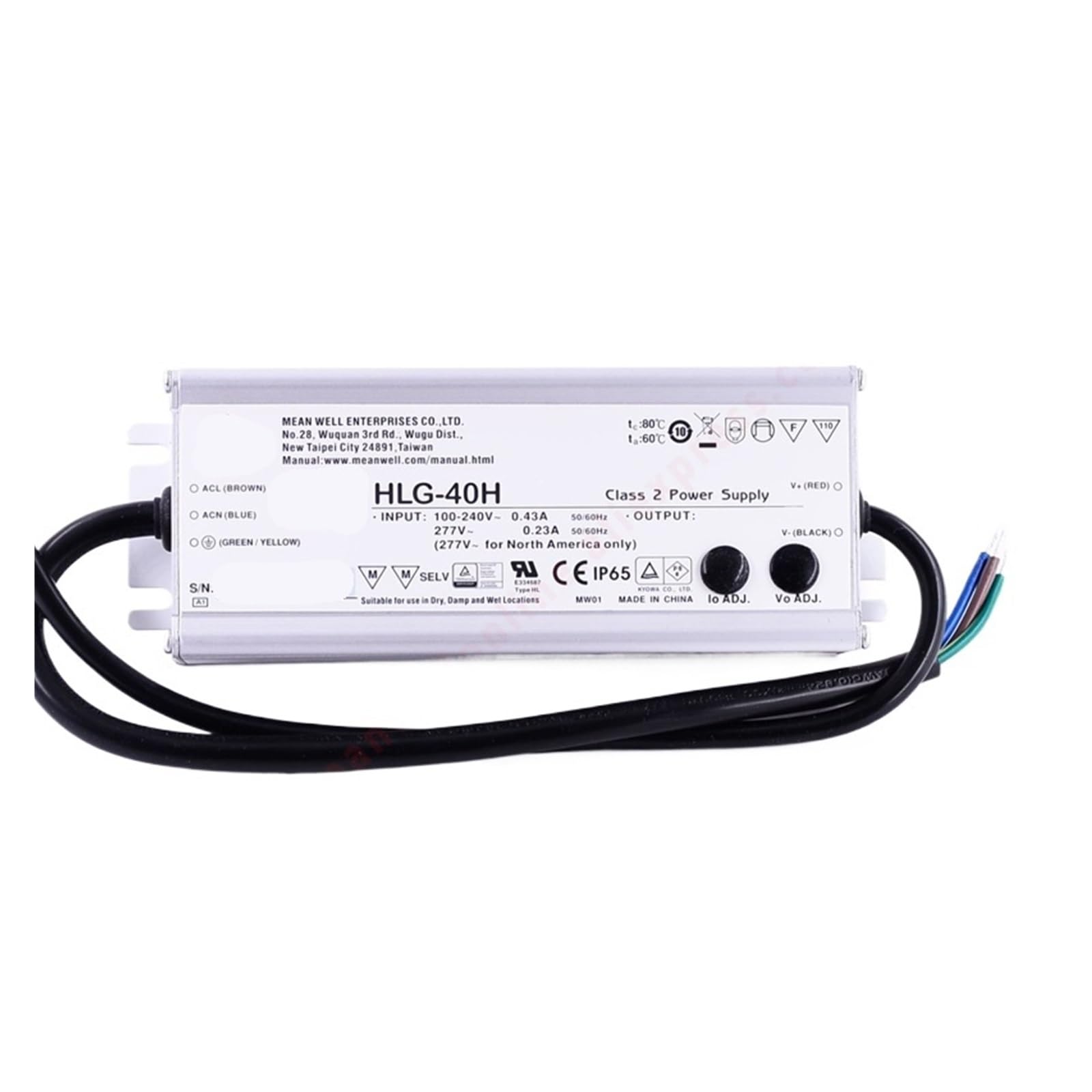 Driver LED HLG-40H-20A résout les clignotements des ampoules 40W dans les hangars et parkings
