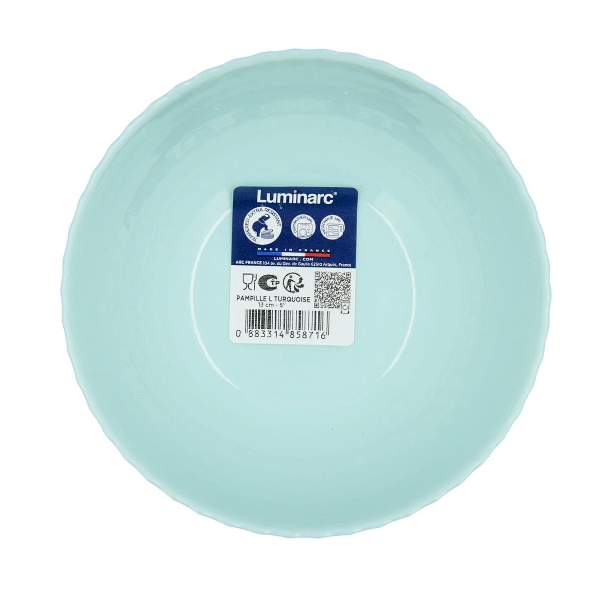 Luminarc Pampille Turquesa Bol Opal 13cm Opal Apto Microondas Apto Frigorífico Reciclable