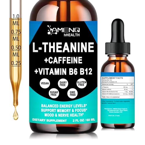 L Theanine Caffeine Supplement Organic Liquid Drops & Men |