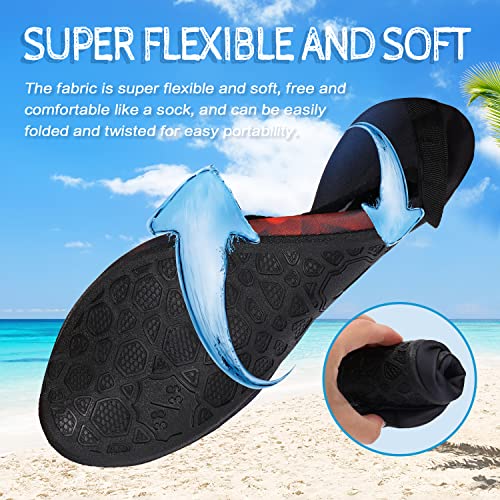 Anluke Water Shoes Barefoot Aqua Yoga Socks Quick-Dry Beach Swim Surf Shoes For Women Men Black Flower 40/41 #TOP5