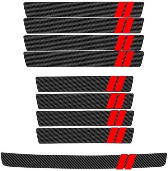 9 Pcs Car Door Sill Protectors for Lexus ES 2026, Anti-Scratch Carbon Fibre Scuff Plates for Car Enthusiasts with 3D Texture & Strong Grip
