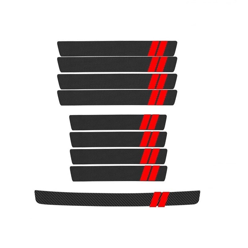 9 Pcs Car Door Sill Protectors for Lexus ES 2026, Anti-Scratch Carbon Fibre Scuff Plates for Car Enthusiasts with 3D Texture & Strong Grip