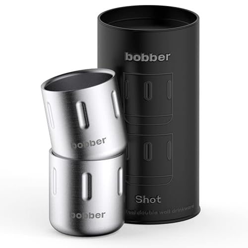 Bobber Shot - 3.4 Oz (100Ml) Stainless Steel Double Walled Espresso Cups - Set Of 2 Heat Resistant Non Insulated Metal Coffee Cups With Gift Box (Matte) #TOP3