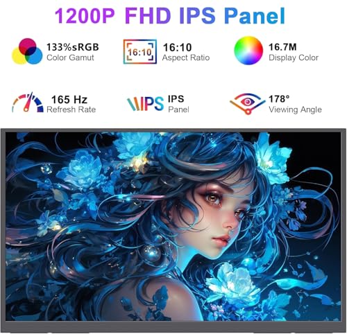 Image of Portable Monitor 16 inch 165Hz 1920x1200P 133% sRGB 16:10 FHD HDR Mini HDMI USBC Gaming Monitor Supports VRR with FreeSync, Speakers, VESA, External Second Screen for Laptop, PS,Mac, Xbox,Switch2