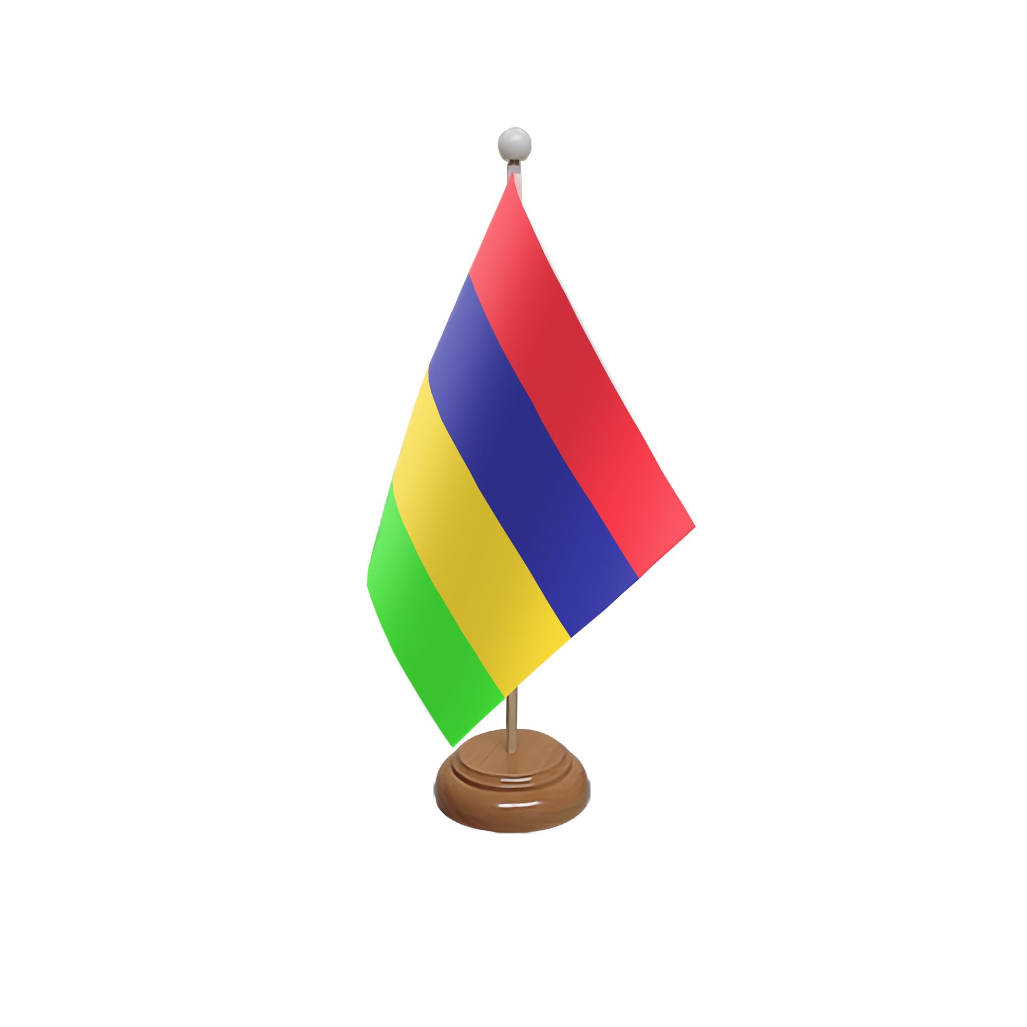Flagtex Mauritius Wooden Table Flag With Wooden Base