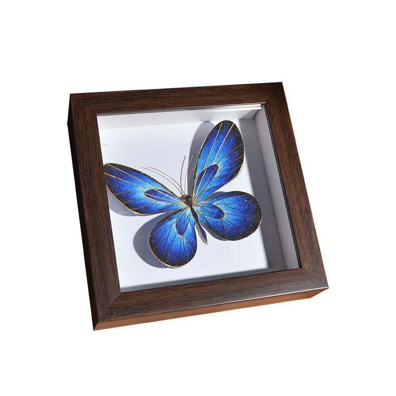 wrepis Cloisonne Enamel Painting DIY Kit butterfly art gifts for Adults Teens Elderly Handmade Home Decor,Chinese Intangible Cultural Heritage Decorative Painting Ornaments photo frame (blue)