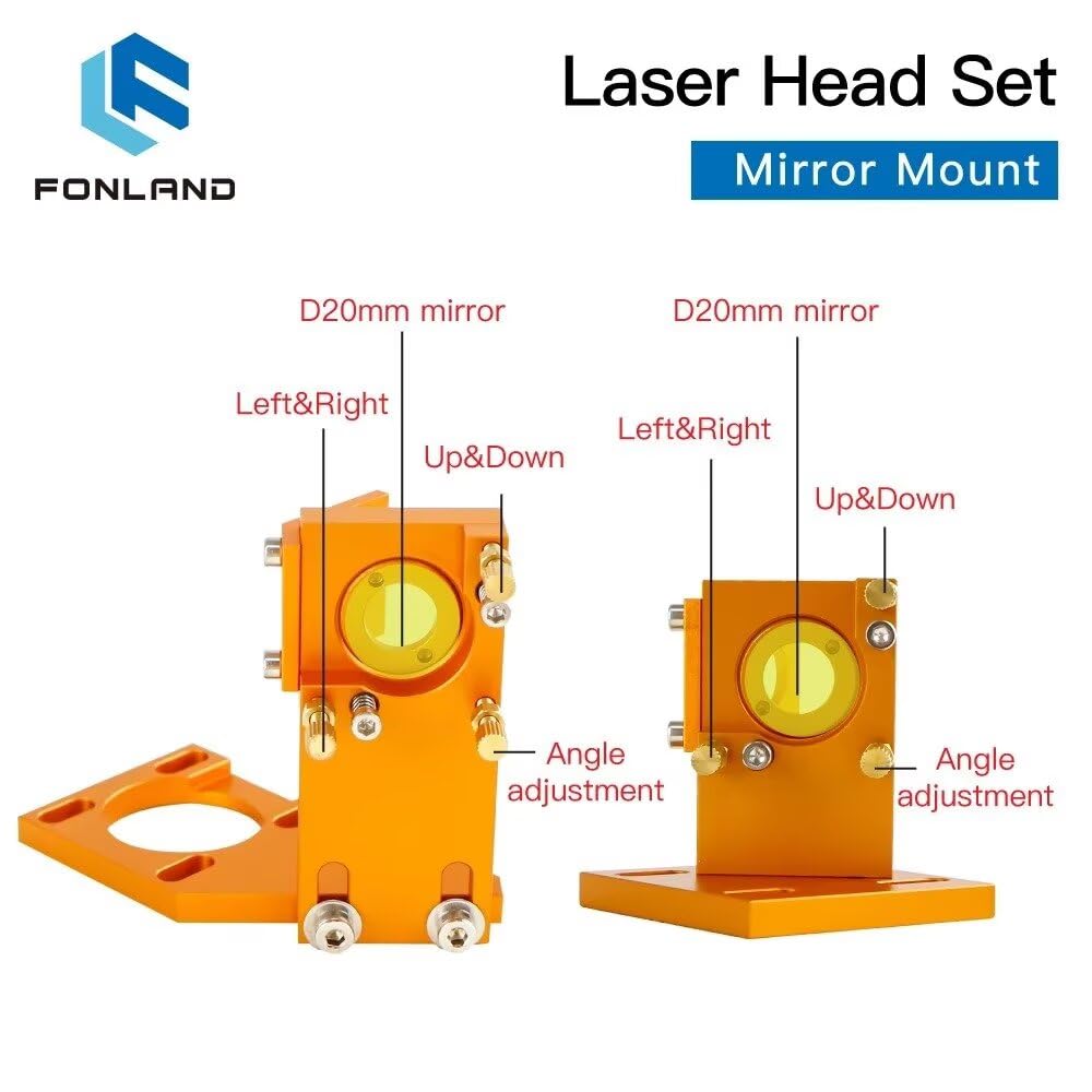 Set di teste laser con 3 specchi in silicio D20mm e 1 lente di messa a fuoco CVD ZeSn D20mm FL50.8mm per macchine per incisione e taglio laser(Set D D20F50.8)