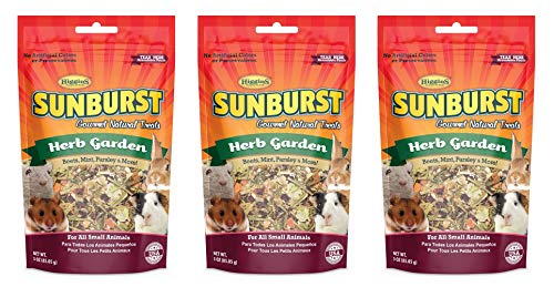 Higgins 3 Pack of Herb Garden Treats, 3 Ounces Each, Gourmet Natural Rewards for All Small Animals