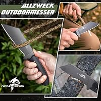 Purple Dragon Outdoor Messer Scharfes Survival Messer Feststehende Klinge aus D2 Stahl, Full Tang Messer mit G10 Griff und Kydexscheide, Jagdmesser Geschenk für Männer – Ansicht 5