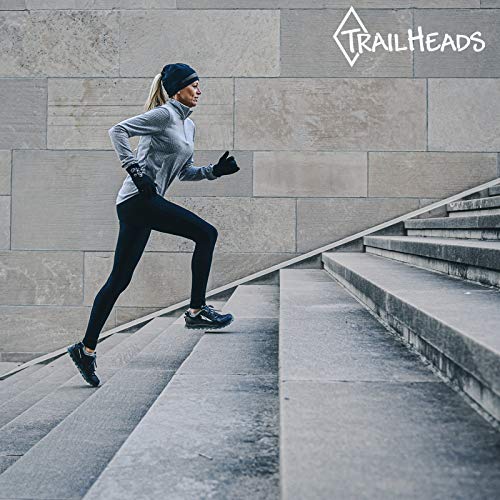 Trailheads Ponytail Hat - Adrenaline Series | Women’s Running Beanie With Reflective Accents | Black Skull Cap - Black/Reflective #TOP2