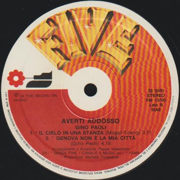AVERTI DDOSSO-GINO PAOLI - VINILE PRIMA STAMPA