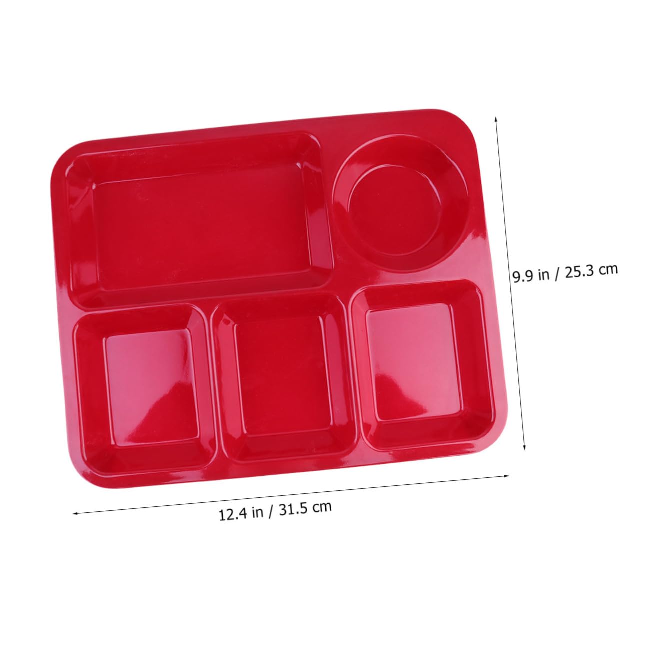 CIYODO Anti-fall Rice Tray Divided Compartments Plate Plastic Dinnerware Set Easy-clean Design