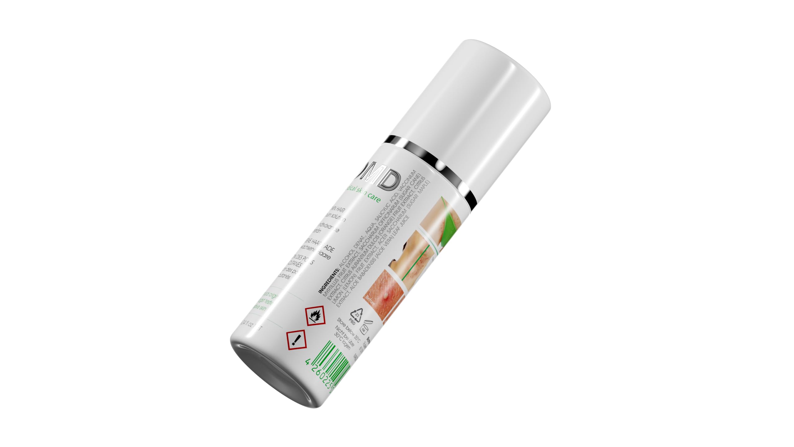 3x BioMD Contra vellos encarnados, con BHAs y AHAs, irritación por afeitado, afeitado, depilación con cera, previene los pelos encarnados, irritación por afeitado, afeitado, 90 ml