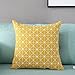 TAOSON Yellow Lattice Geometry Pattern Cotton Flax Soft Home Decorative Throw Cushion Cover Pillow Cover Pillowcase with Hidden Zipper Closure Only Cover No Insert 20x20 Inch 50x50cm