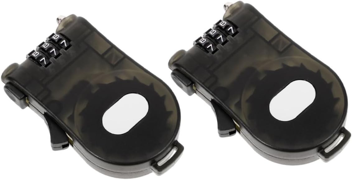 KOMBIUDA 2pcs Adjustable Retractable Cable Lock Combination Security Lock for Luggage Suitcases and Closet Use -Theft Design Lightweight and Portable